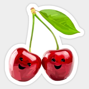 Cheery Pair of Red Cherries Sticker